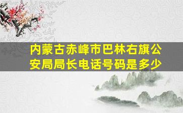 内蒙古赤峰市巴林右旗公安局局长电话号码是多少