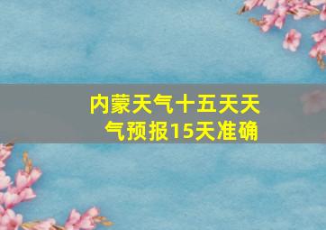 内蒙天气十五天天气预报15天准确