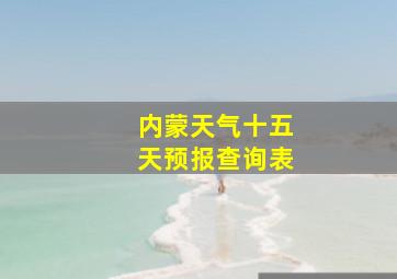 内蒙天气十五天预报查询表