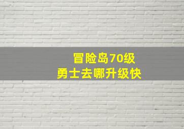 冒险岛70级勇士去哪升级快