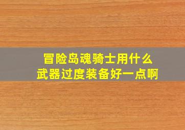 冒险岛魂骑士用什么武器过度装备好一点啊