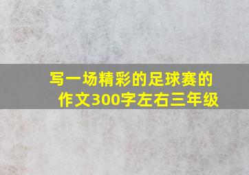 写一场精彩的足球赛的作文300字左右三年级