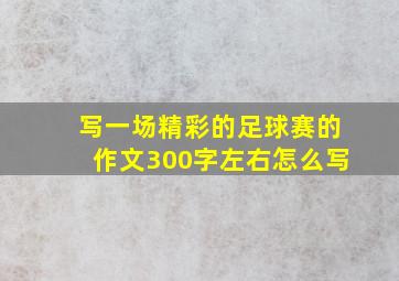 写一场精彩的足球赛的作文300字左右怎么写