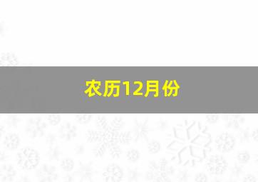 农历12月份