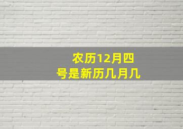 农历12月四号是新历几月几