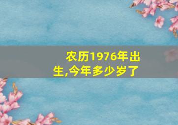 农历1976年出生,今年多少岁了