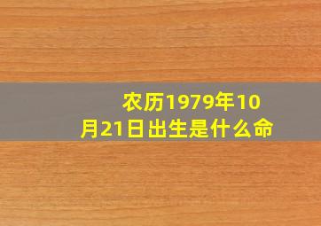 农历1979年10月21日出生是什么命