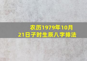 农历1979年10月21日子时生辰八字排法