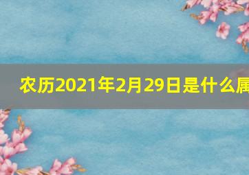 农历2021年2月29日是什么属