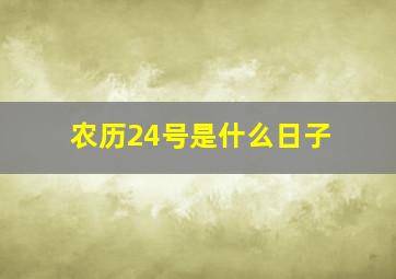 农历24号是什么日子