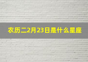 农历二2月23日是什么星座