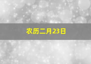 农历二月23日