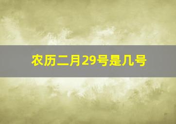 农历二月29号是几号