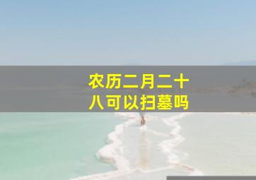 农历二月二十八可以扫墓吗