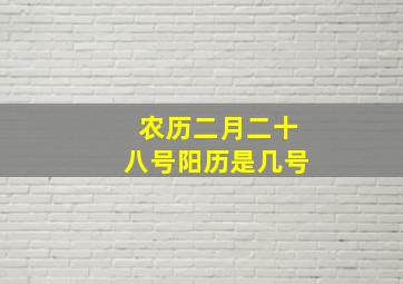 农历二月二十八号阳历是几号