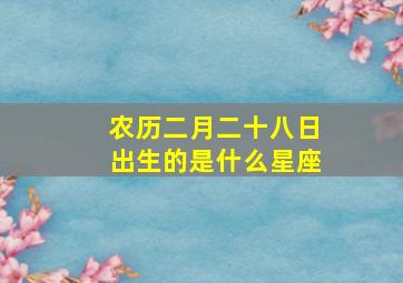 农历二月二十八日出生的是什么星座