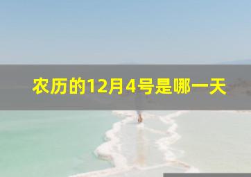 农历的12月4号是哪一天