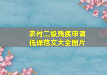 农村二级残疾申请低保范文大全图片