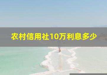 农村信用社10万利息多少