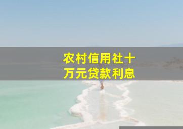 农村信用社十万元贷款利息