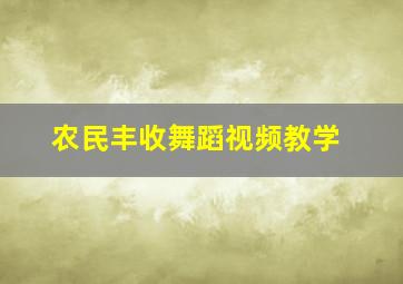 农民丰收舞蹈视频教学