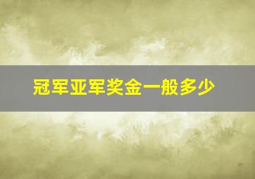 冠军亚军奖金一般多少