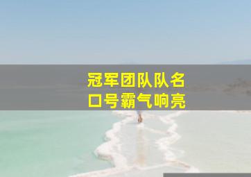 冠军团队队名口号霸气响亮