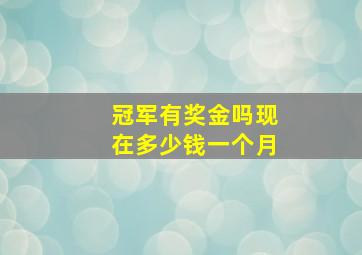 冠军有奖金吗现在多少钱一个月