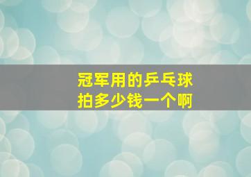 冠军用的乒乓球拍多少钱一个啊