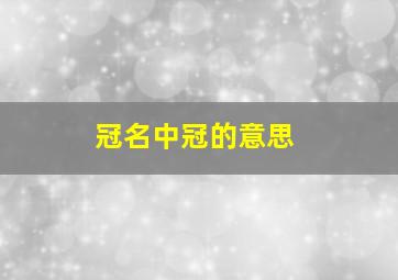 冠名中冠的意思