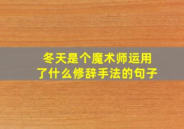 冬天是个魔术师运用了什么修辞手法的句子