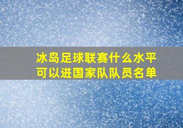 冰岛足球联赛什么水平可以进国家队队员名单