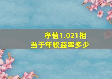 净值1.021相当于年收益率多少