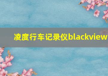 凌度行车记录仪blackview