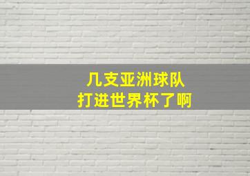 几支亚洲球队打进世界杯了啊