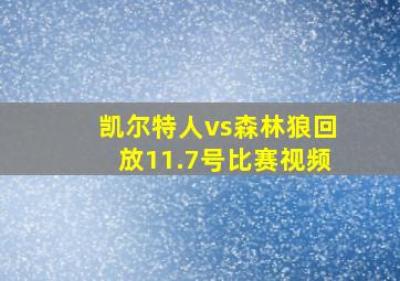 凯尔特人vs森林狼回放11.7号比赛视频