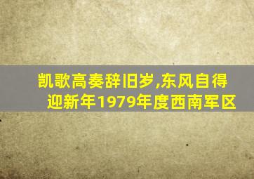 凯歌高奏辞旧岁,东风自得迎新年1979年度西南军区