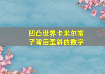 凹凸世界卡米尔帽子背后歪斜的数字