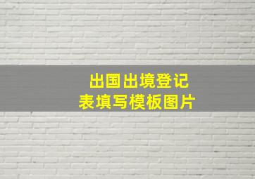 出国出境登记表填写模板图片