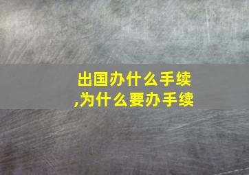 出国办什么手续,为什么要办手续