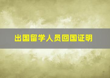 出国留学人员回国证明