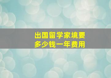 出国留学家境要多少钱一年费用