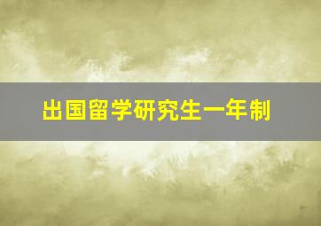 出国留学研究生一年制