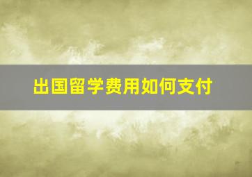 出国留学费用如何支付