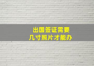 出国签证需要几寸照片才能办