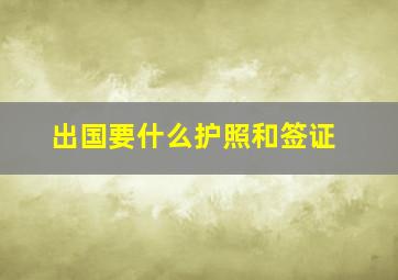 出国要什么护照和签证