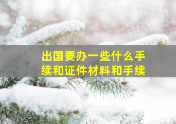 出国要办一些什么手续和证件材料和手续