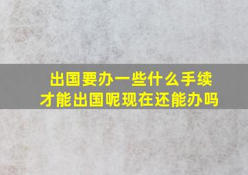 出国要办一些什么手续才能出国呢现在还能办吗