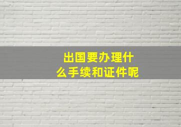 出国要办理什么手续和证件呢