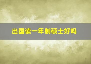 出国读一年制硕士好吗